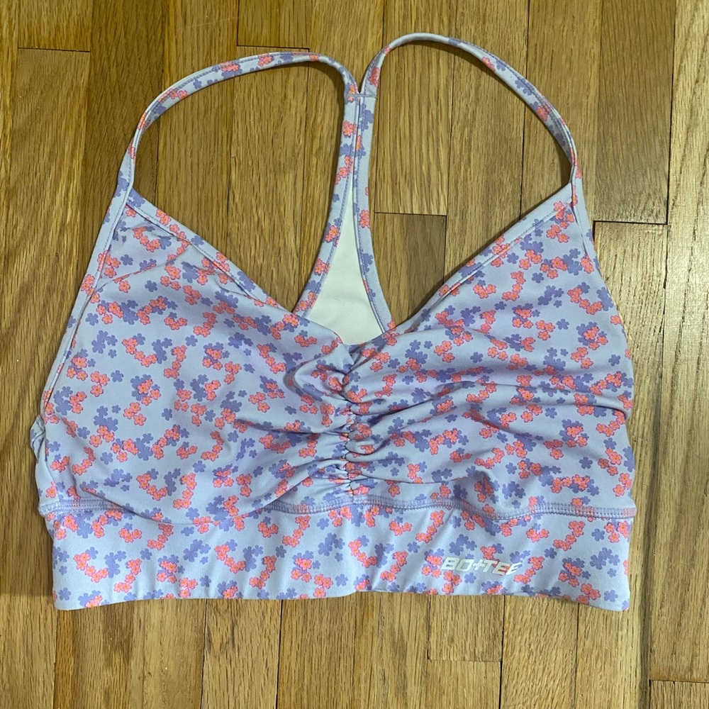 Bo+Tee floral print sports bra. Size S. GUC.